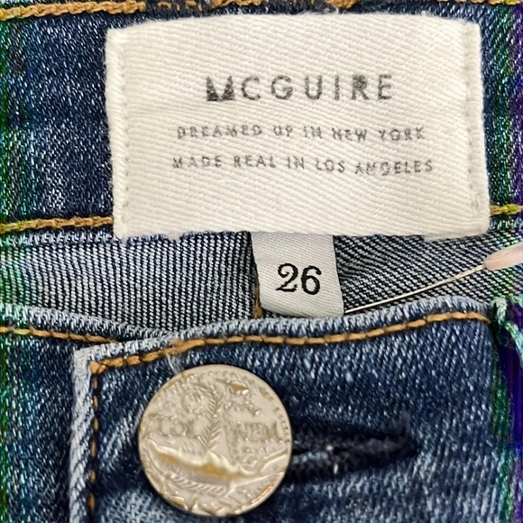 McGuire Ibiza Side Stripe Button Fly Step Hem Cropped Jeans - Size 26 - Picture 5 of 9